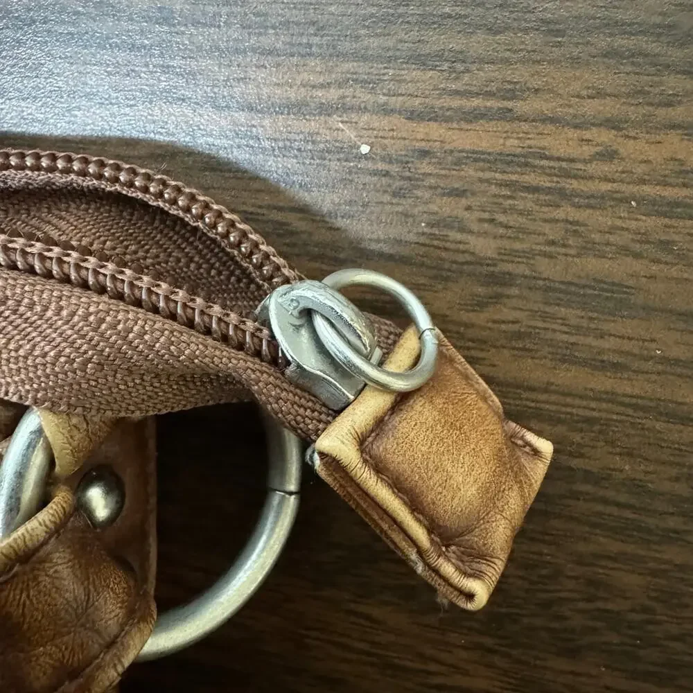 Vintage Mudd Distressed Brown Square Studded Crossbody Bag